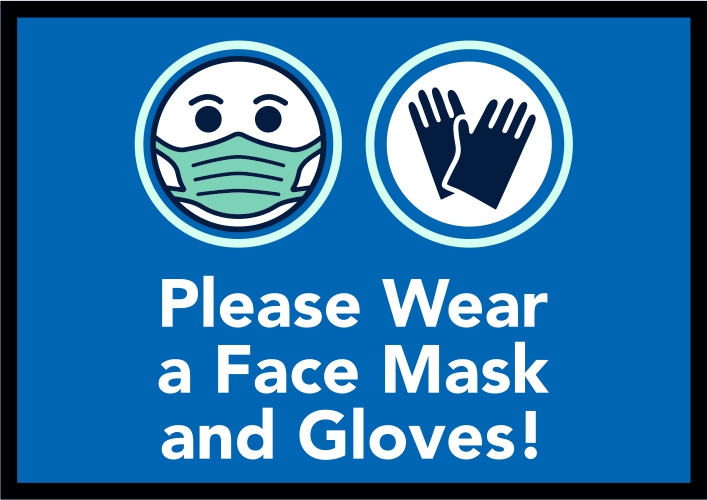 Blue Set - Wear a Face Mask and Gloves